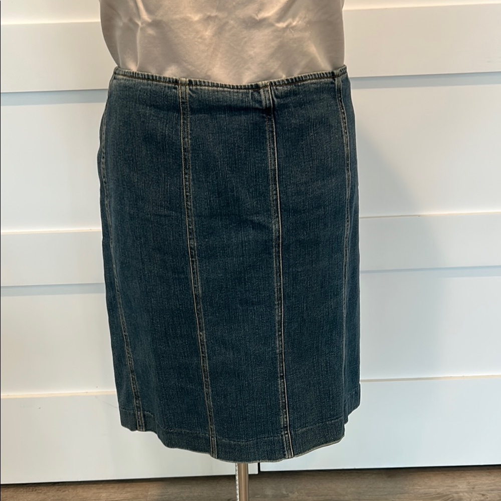 Jones New York Blue Denim Pencil Skirt Knee-length Casual